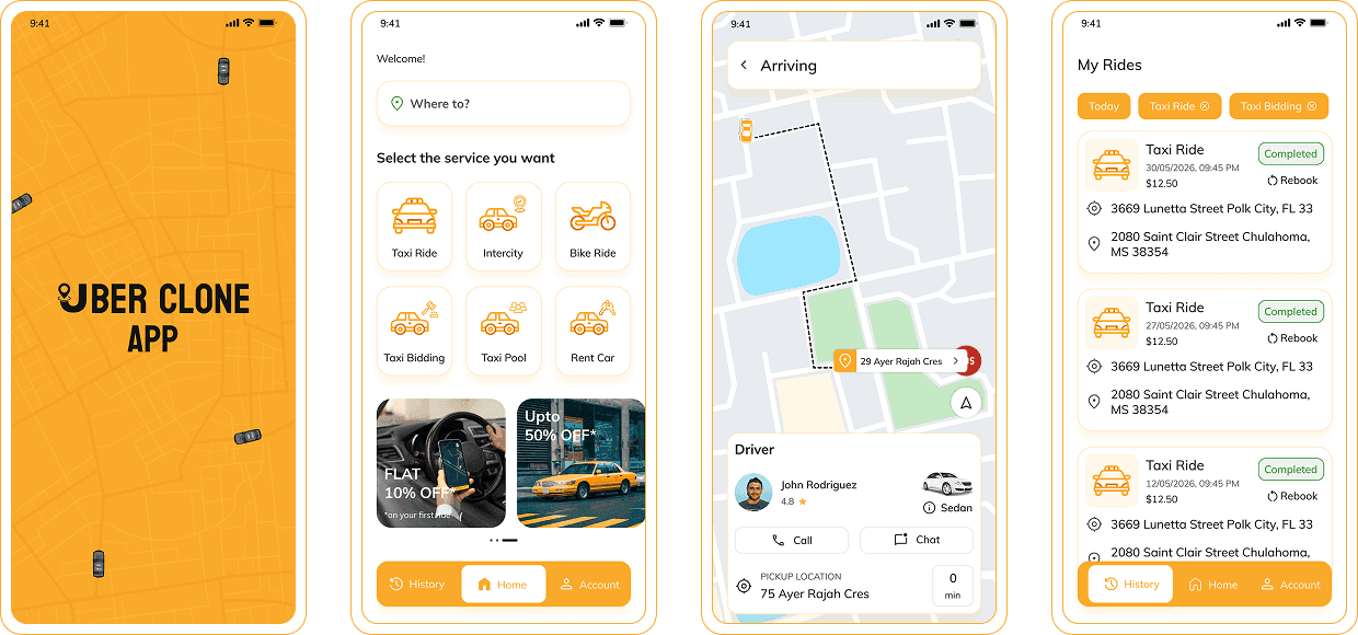 Check how our Uber Clone App works